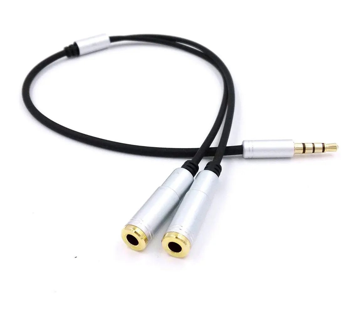 3.5mm AUX Headset Audio Adapter Splitter Y Type Cable 2 Dual Female Plug Jack - AllTech