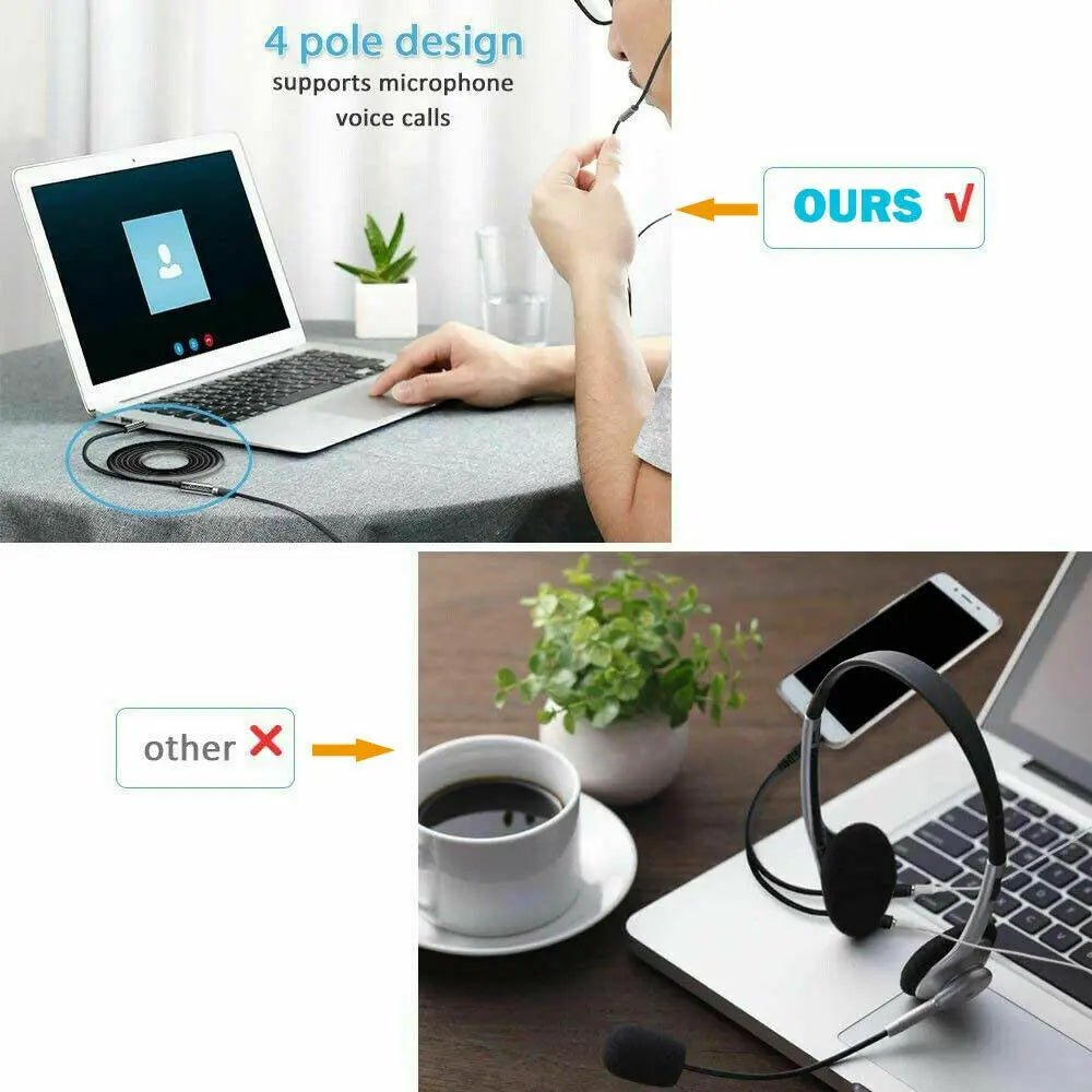 3.5mm Headphone Extension Audio Cable Male to Female Adapter Microphone TRRS - AllTech