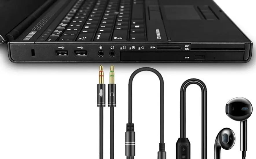 3.5mm Jack Audio Y Splitter Microphone Headset Female to 2 Male Headphone Cable - AllTech