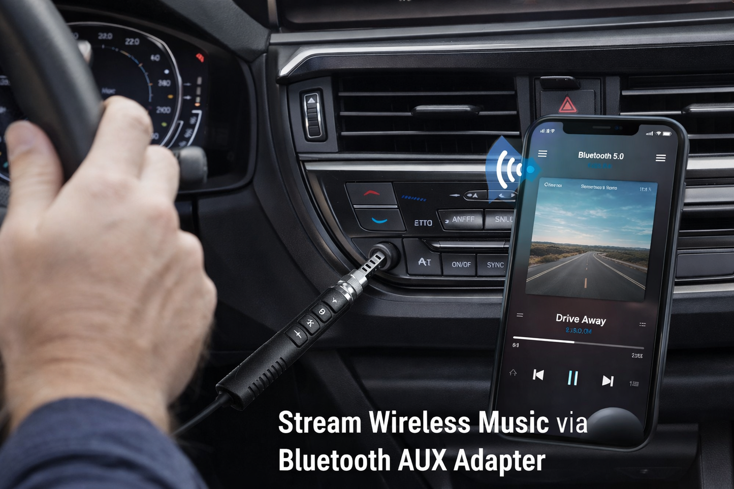 Bluetooth 4.1 AUX Audio Receiver 3.5mm Adapter for Car Stereo Home Speakers