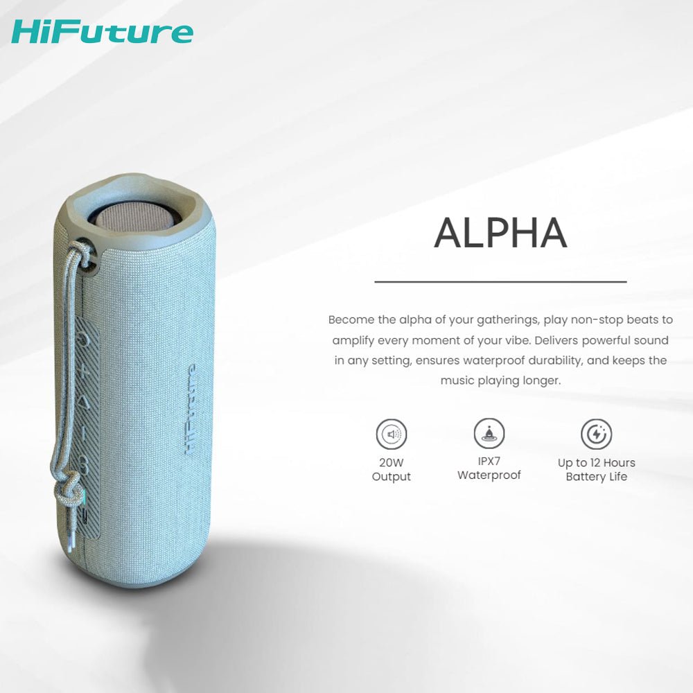 HIFUTURE Alpha Portable Speaker 20W - 2IN1 AMPLIFIER, TWS , IPX7 Waterproof, 12 Hours Playtime - AllTech