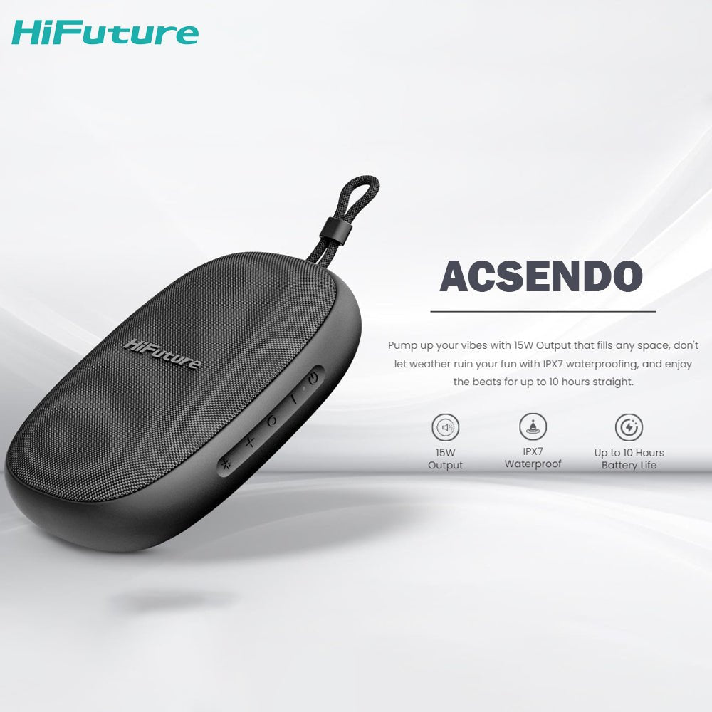 HIFUTURE Ascendo Ultra Thin Portable Speaker 20W - IPX7 Waterproof, TWS Enabled - AllTech