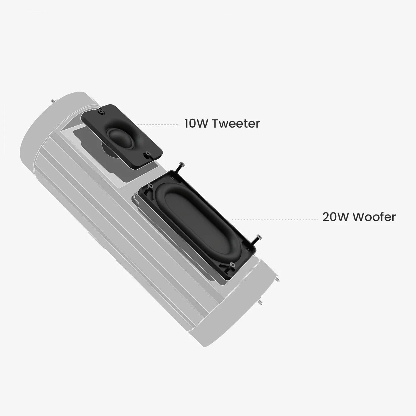 HIFUTURE Ripple Speaker - IPX7 Waterproof Bluetooth 5.3 20W Woofer+10W Tweeter Two Way Speaker System - AllTech
