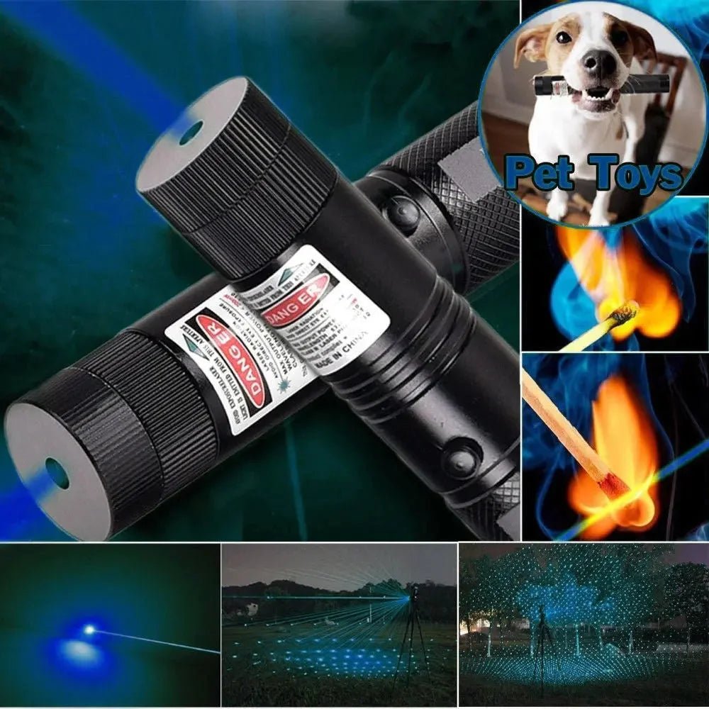 Rechargeable USB Laser light Pointer Pen Colour Blue 1mw for Outdoor Pet Toy Office Use - AllTech