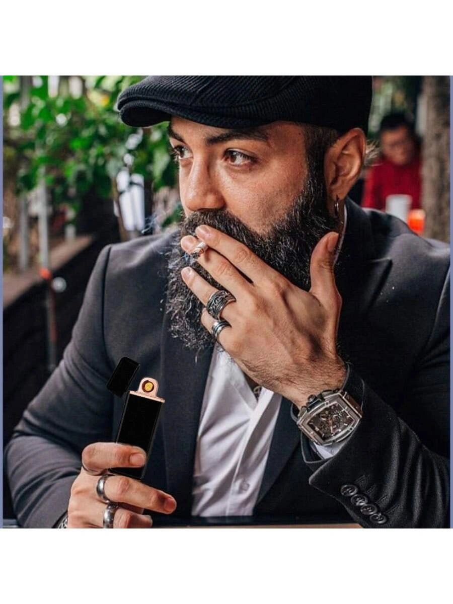 Smart Cigarette Lighter with Fingerprint Sensor Double Side Ignition - AllTech