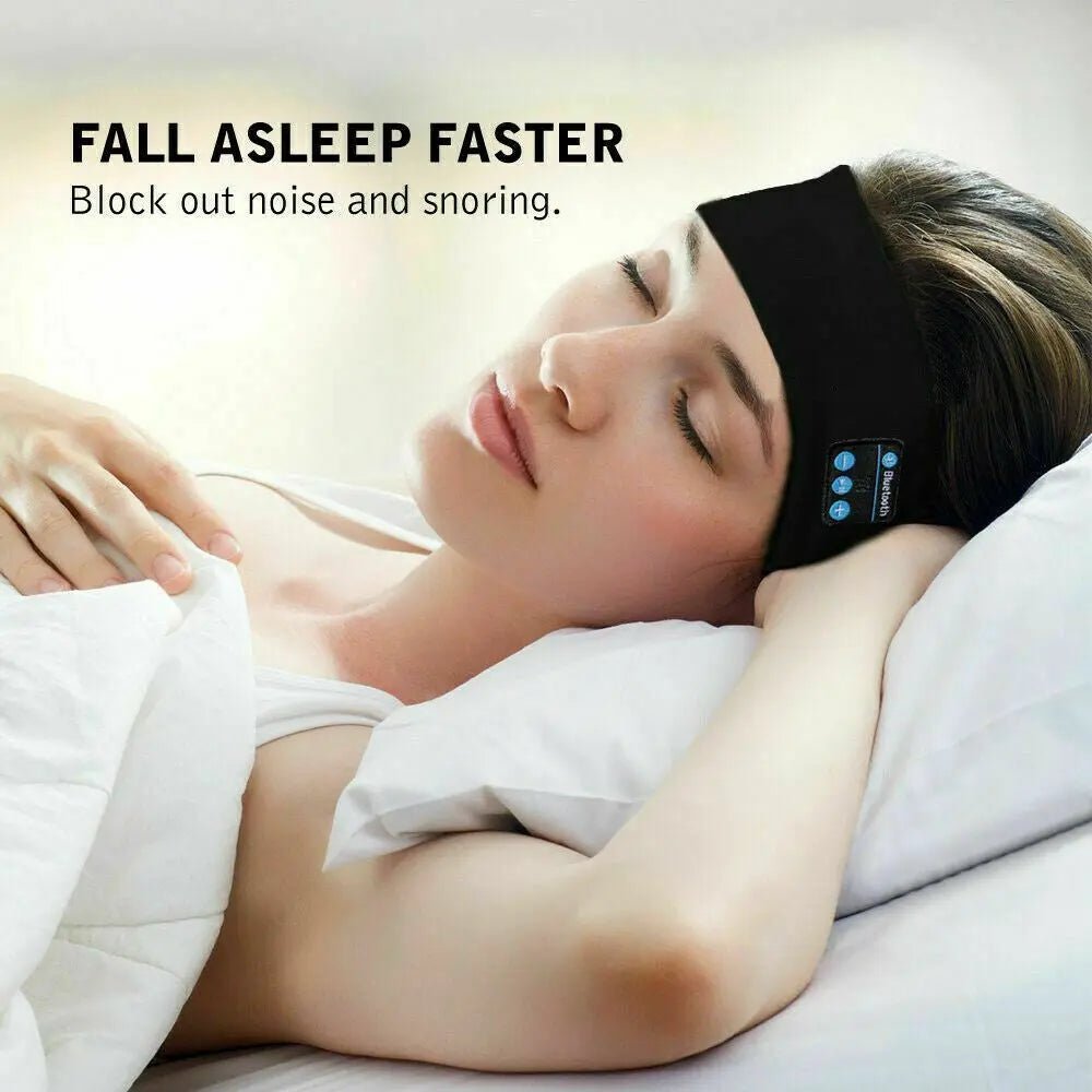 Wireless Sleep Earphone Headphone Headband Sports Bluetooth 5.0 with Stereo Mic - AllTech