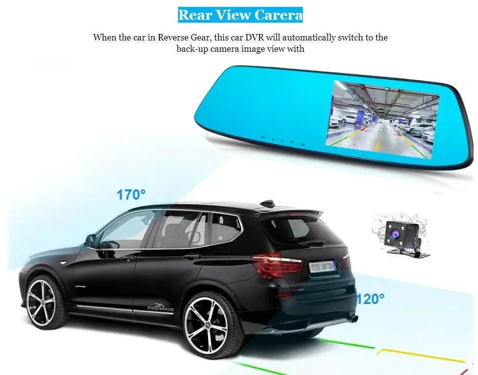 1080P FullHD Dash Camera Kit Front Rear View Dual Cam Parking Assistance - AllTech