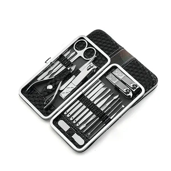 18pcs Manicure Pedicure Set Stainless Nail Clippers Professional Kit Grooming - AllTech
