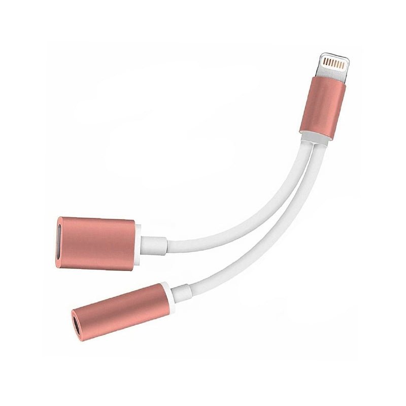 2 in 1 iPad iPhone 8 - Pin to 3.5mm Splitter Headphone Audio Adapter Charge Cable - AllTech