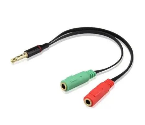 2x 3.5mm Headset Splitter Adapter Cable  TRRS Male to Dual 3.5mm Female – Mic & Headphone Audio Converter