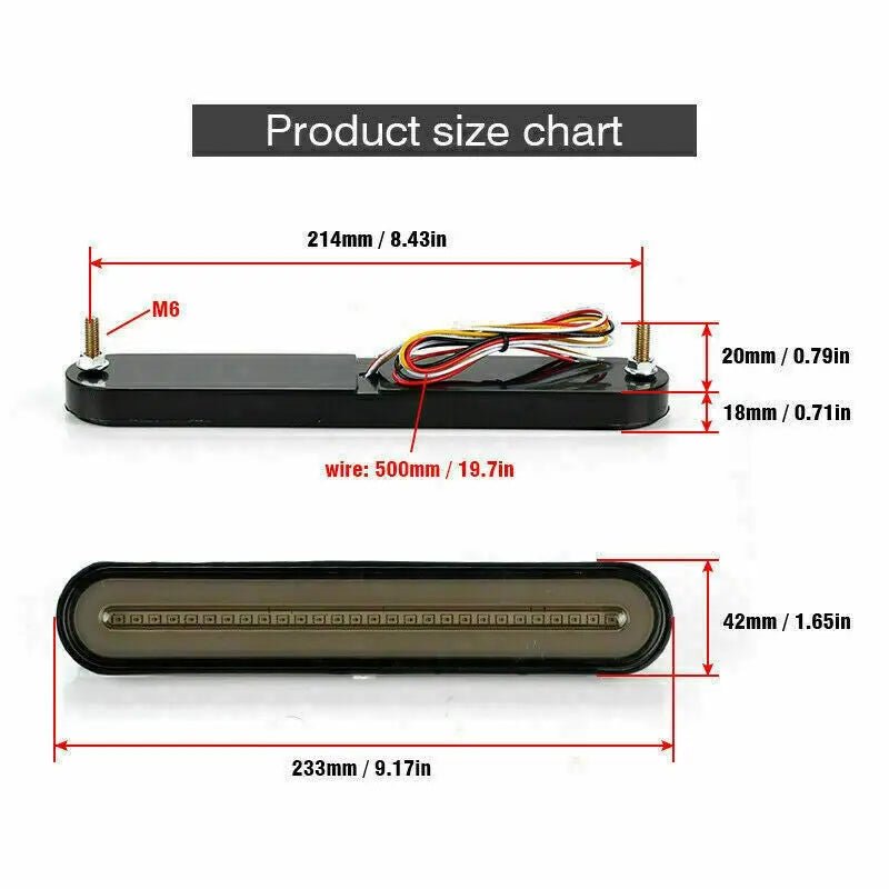 2x Halo Neon 100LED Rear Tail Break Stop Light Flowing Turn Signal Trailer Truck - AllTech