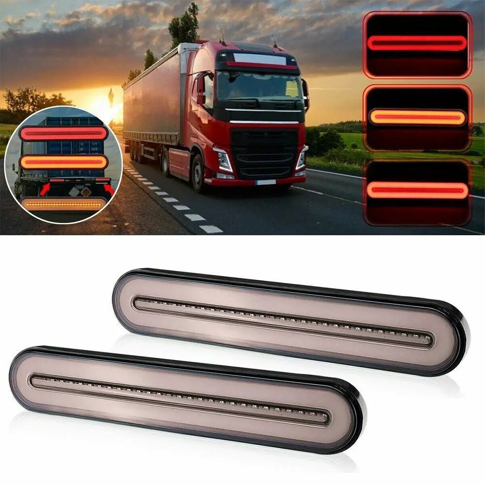 2x Halo Neon 100LED Rear Tail Break Stop Light Flowing Turn Signal Trailer Truck - AllTech