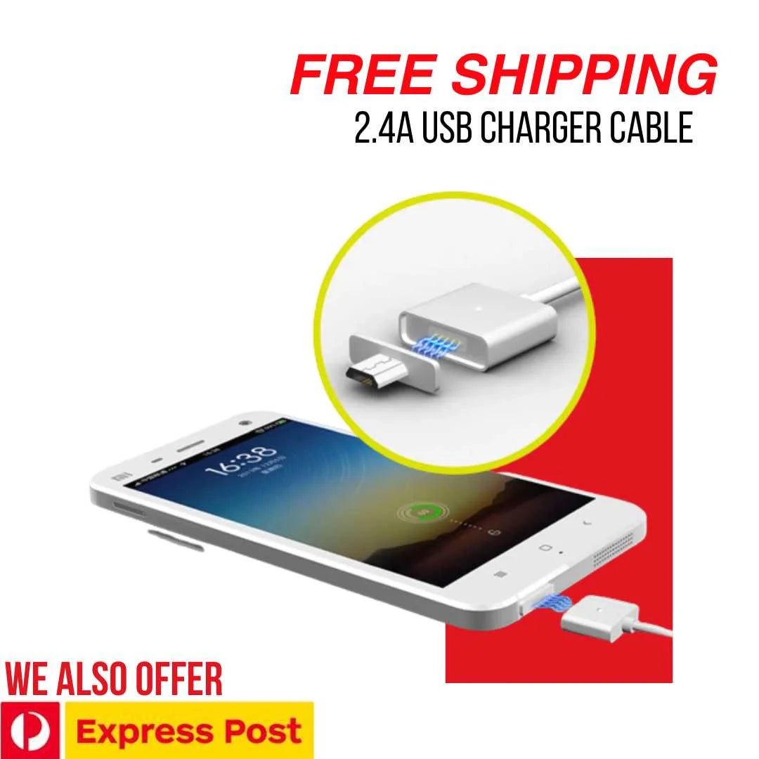 2X Micro USB Charger Cable 2.4A Magnetic Charger - AllTech
