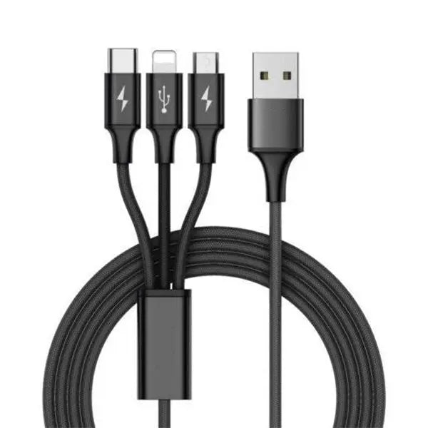 3 - in - 1 Micro USB Type C Apple 8 - Pin Compatible Charging Cable Adapter - AllTech