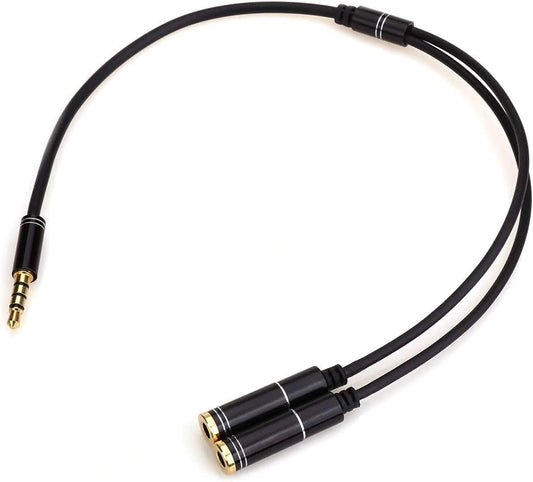 3.5mm Stereo Audio Splitter Y Splitter Auxiliary Cable Amplifier Adapter