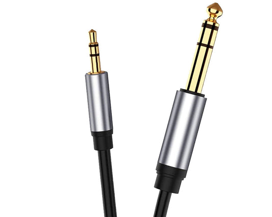 3.5mm to 6.5mm Cable Audio 1/8 to 1/4 inch Stereo Amplifier AUX Jack Adapter