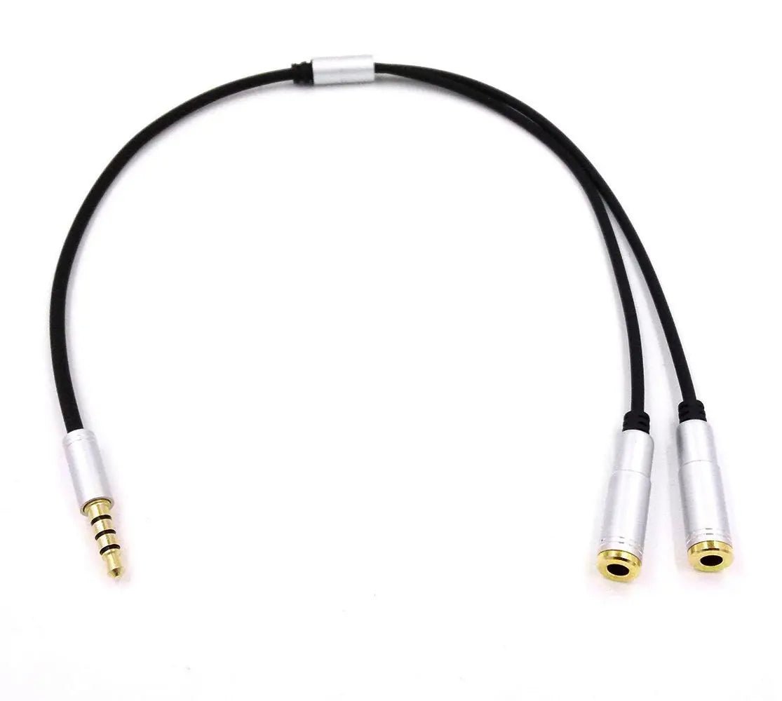 3.5mm AUX Headset Audio Adapter Splitter Y Type Cable 2 Dual Female Plug Jack - AllTech