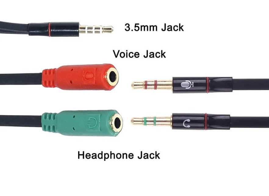 3.5mm Splitter Jack Audio Male to 2 Female Mic Headset Adapter Cable Convertor - AllTech