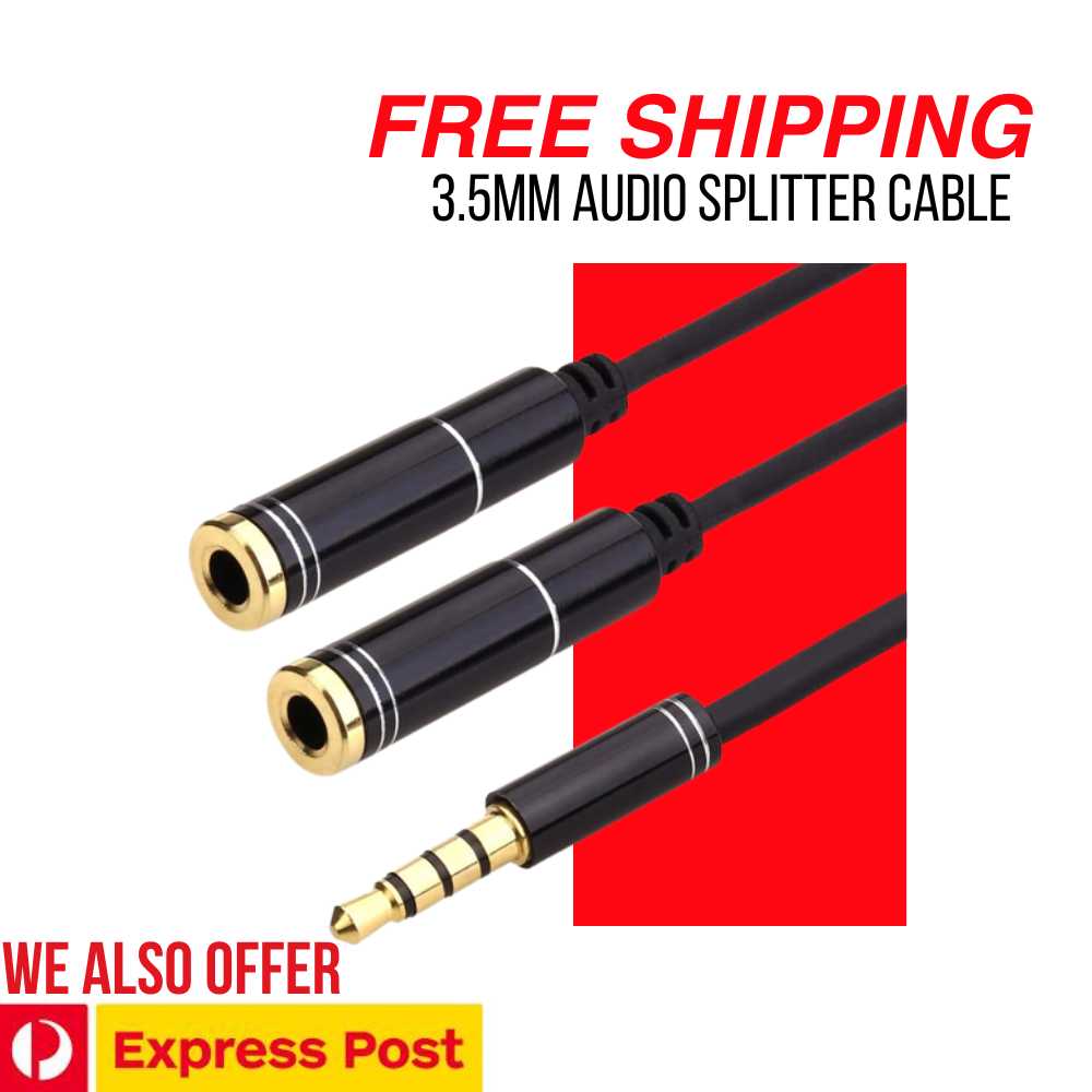 3.5mm Stereo Audio Splitter Y Splitter Auxiliary Cable Amplifier Adapter - AllTech