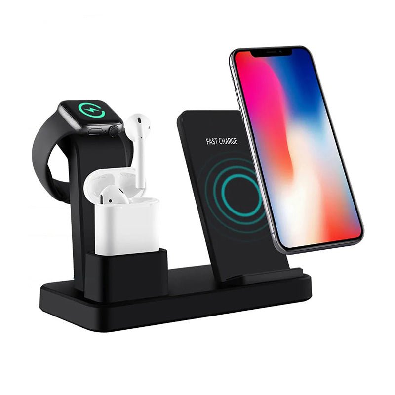 3in1 QI Wireless Charger Charging Station Dock for Apple Watch iPhone Android - AllTech