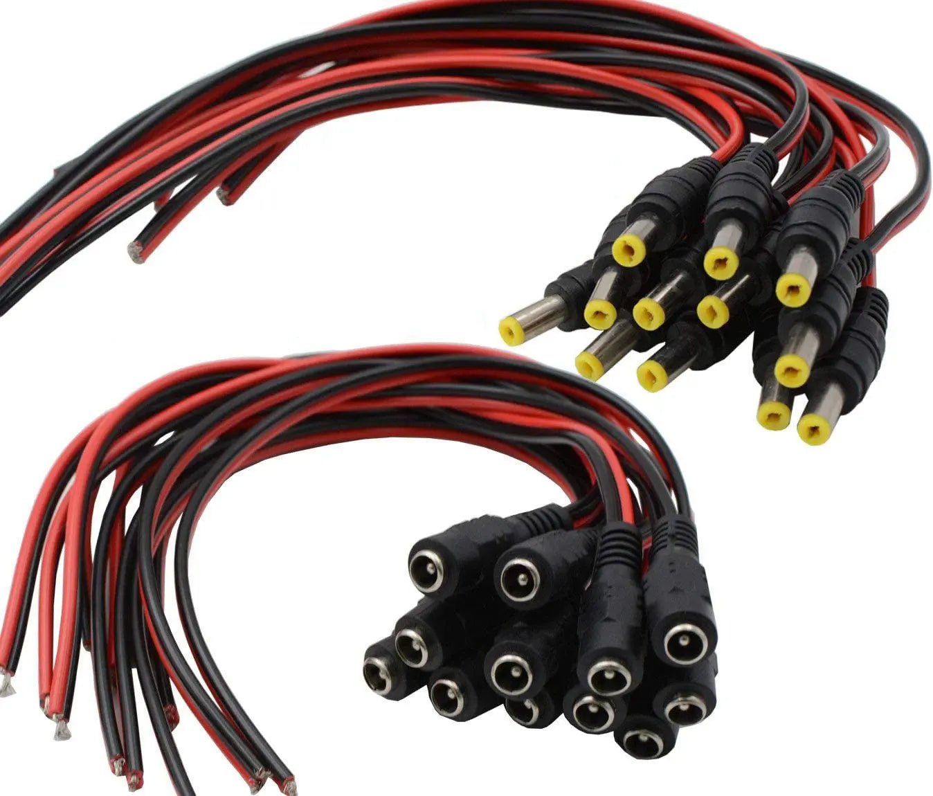 5 Pairs Security Camera DC Power Socket Jack Connector Cable 12V 5.5mm x 2.1mm - AllTech