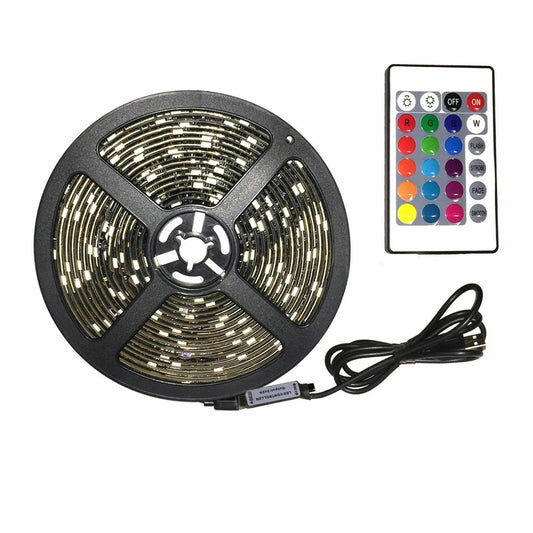 USB RGB LED Strip Light 5050 500CM TV Back LED Color Change with 24 IR Remote