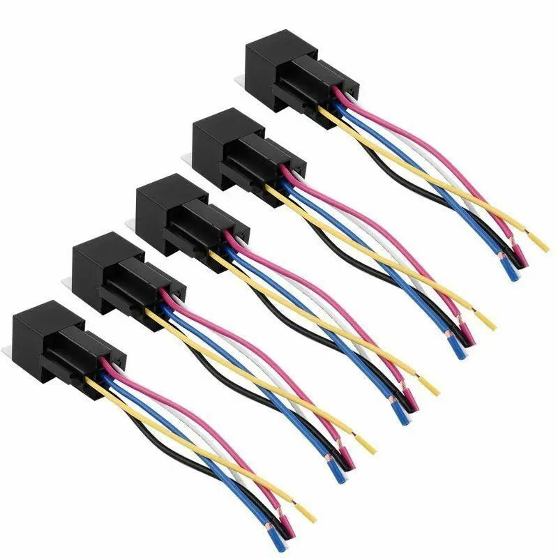 5PCS Automotive Relay 12V 5Pin 40A Car SPDT 5 Wires with Harness Socket - AllTech