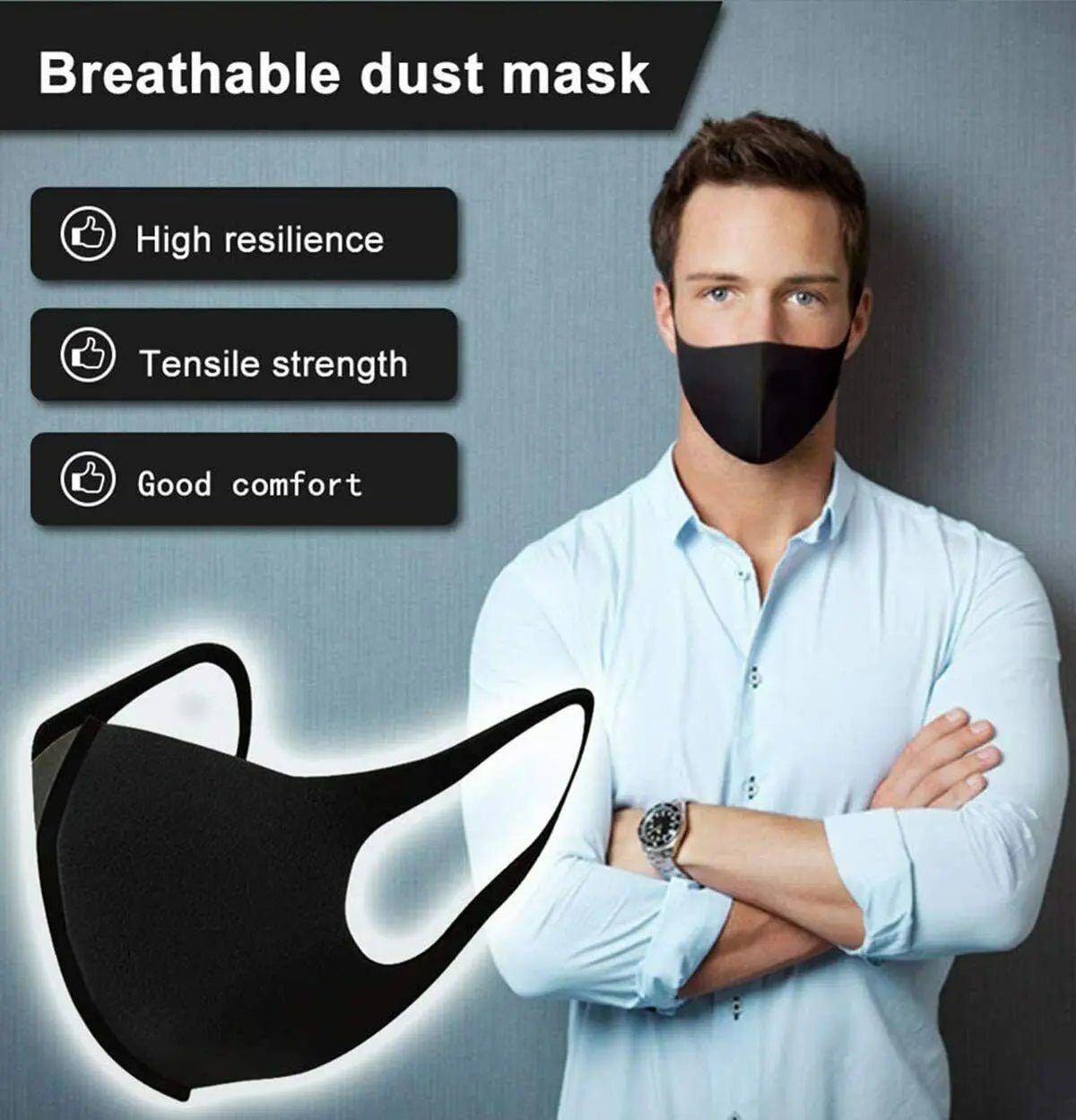 5PCS Reusable Face Mask Breathable Washable Stretchable Anti - Dust Protective Cover - AllTech