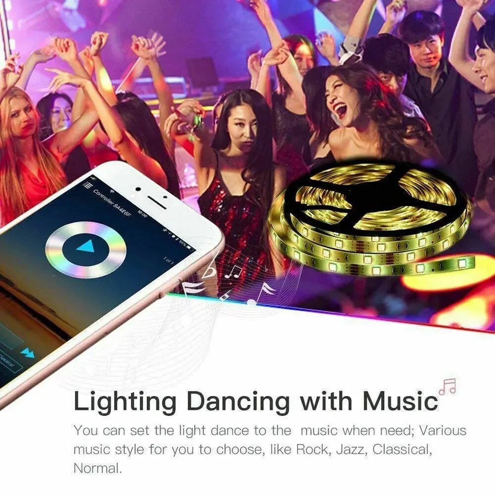 5V USB LED RGB Strip Lights 1M - 5M IP65 Waterproof with Bluetooth App Control - AllTech
