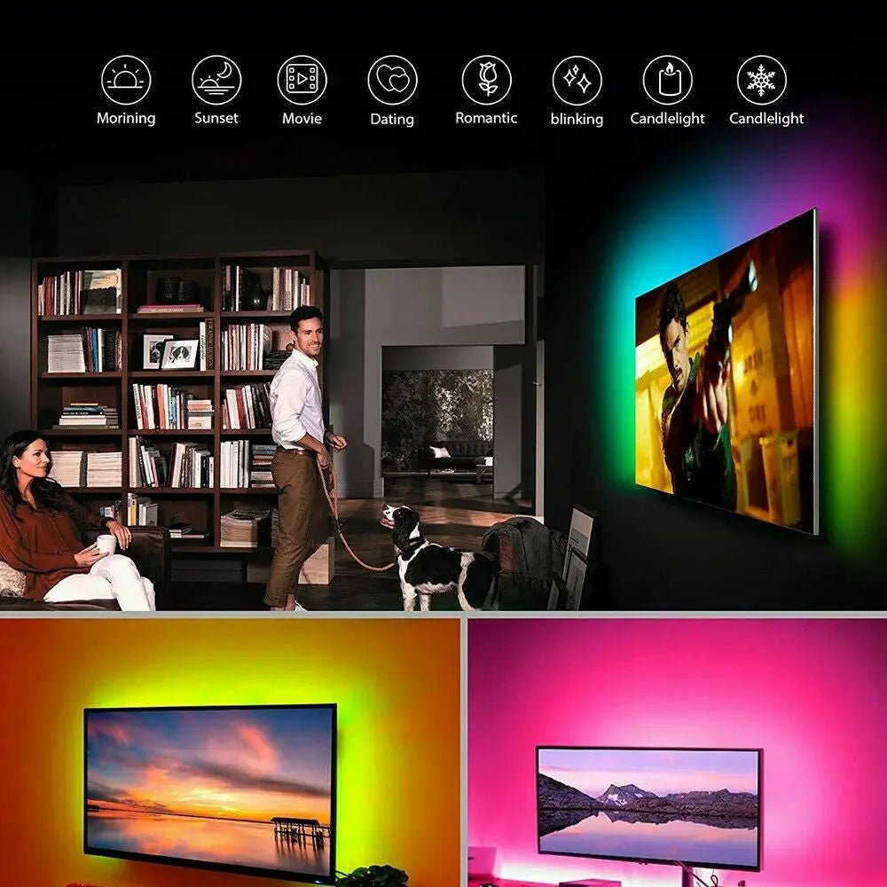 5V USB LED RGB Strip Lights 1M - 5M IP65 Waterproof with Bluetooth App Control - AllTech