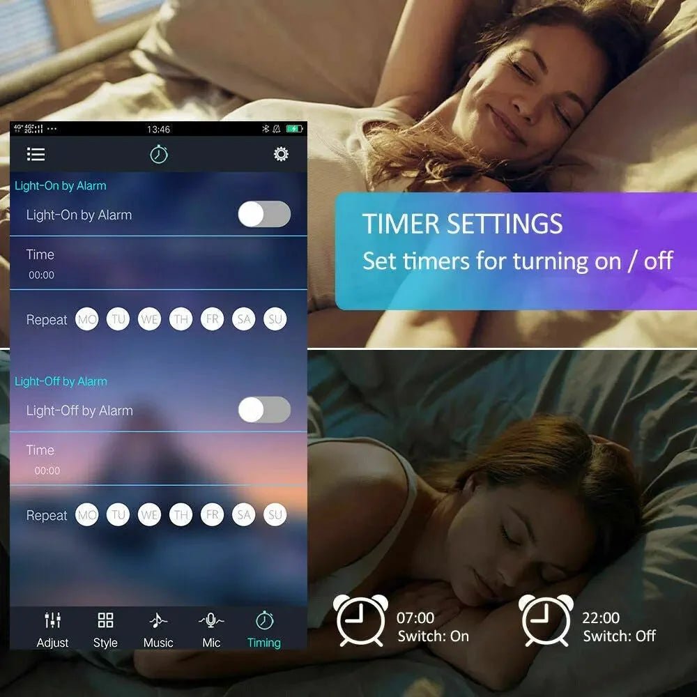 5V USB LED RGB Strip Lights 1M - 5M IP65 Waterproof with Bluetooth App Control - AllTech