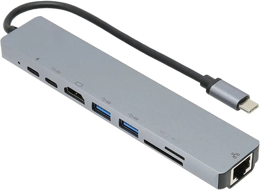 8in1 USB 3.0 Type - C Hub with HDMI Micro SD TF OTG RJ45 Ethernet Adapter - AllTech