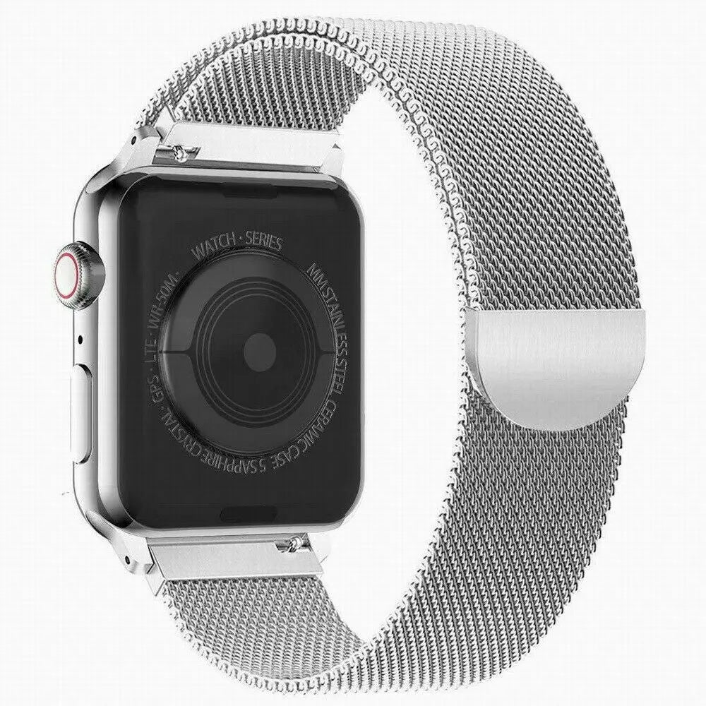 Stainless Steel Milanese Strap Band 38-40mm to 42-44mm for Apple Watch 4 3 2 1