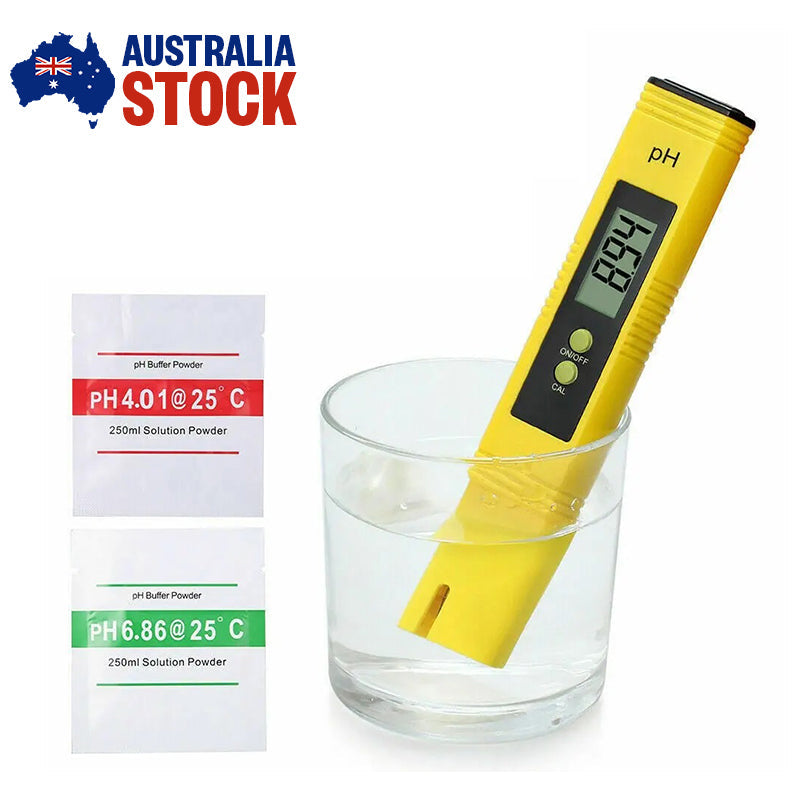 Digital PH Meter Yellow Tester Pen 2 PH Water Tester Hydroponics Aquarium