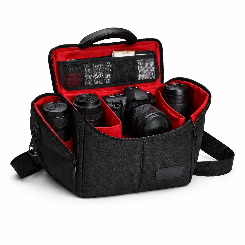 Generic DSLR Camera Carry Case Bag with Padded Interior and Rain Cover