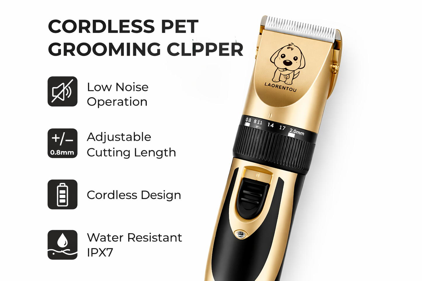 Dog Cat Pet Hair Cordless Clipper Rechargeable Grooming Electric Trimmer