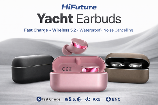 HIFUTURE Yatch Earbuds - Fast Charge Wireless 5.2 Earphone Waterproof Noise Cancelling