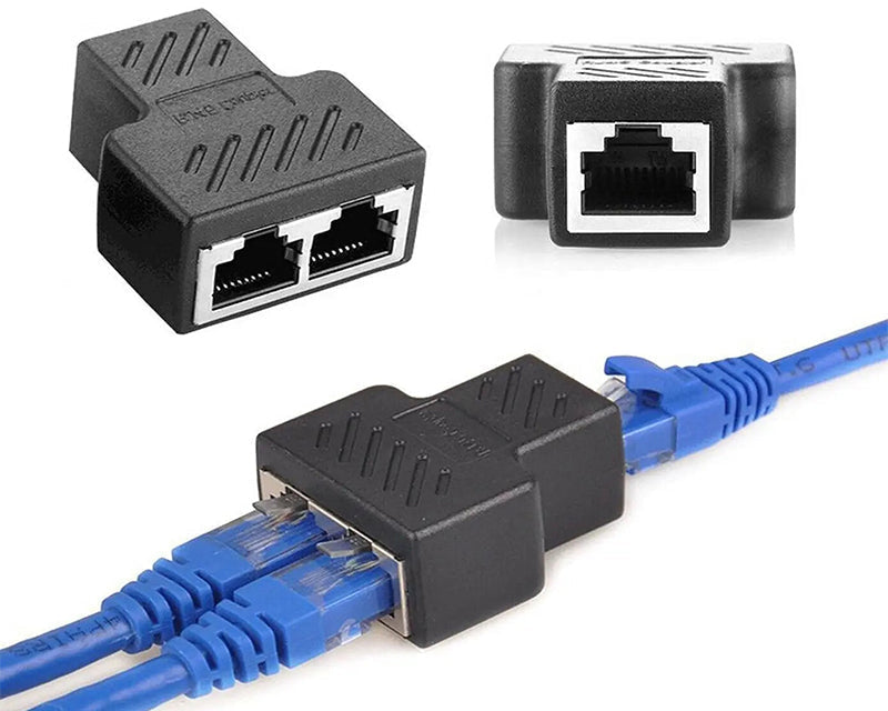RJ45 Ethernet Splitter Adapter – Dual LAN Port Connector for CAT5/CAT6/CAT7 Network Cables (AU Stock)