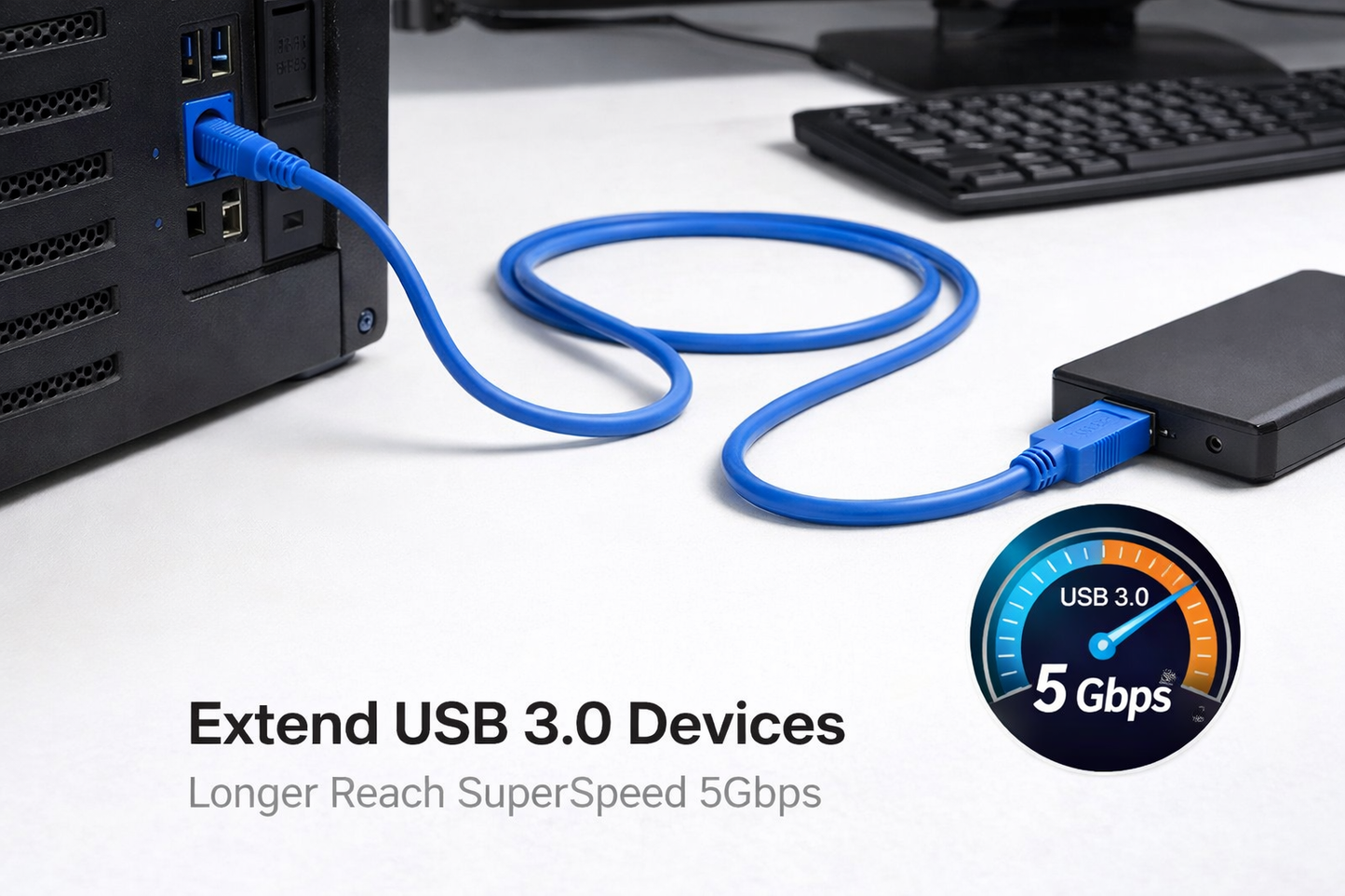 USB 3.0 Extension Cable 1.5M Male to Female Type A for PC Laptop SuperSpeed 5Gbps Data