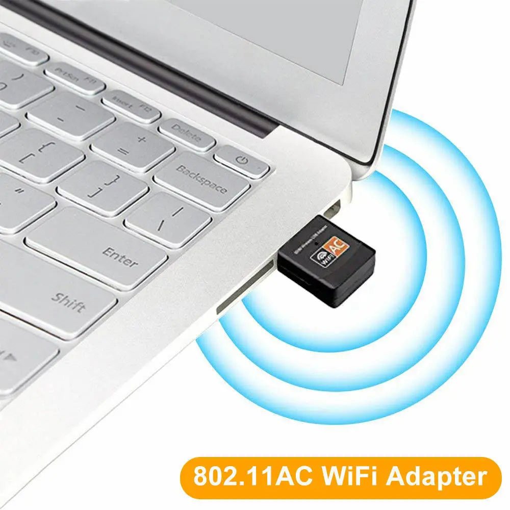 AC600 Dual Band WIFI Adapter USB Wireless Dongle Lan Network 600Mbps 2.4GHz 5GHz - AllTech