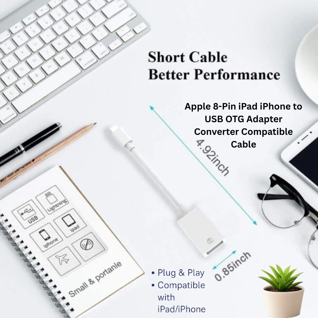 Apple 8 - Pin iPad iPhone to USB OTG Adapter Converter Compatible Cable - AllTech