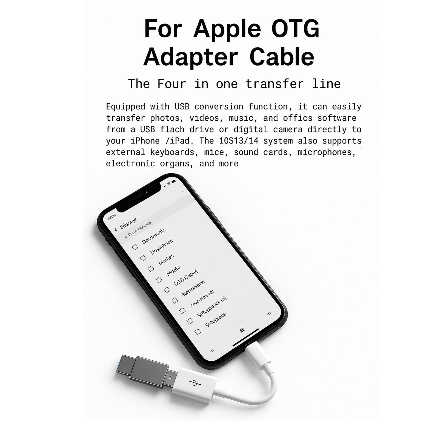 Apple 8 - Pin iPad iPhone to USB OTG Adapter Converter Compatible Cable - AllTech