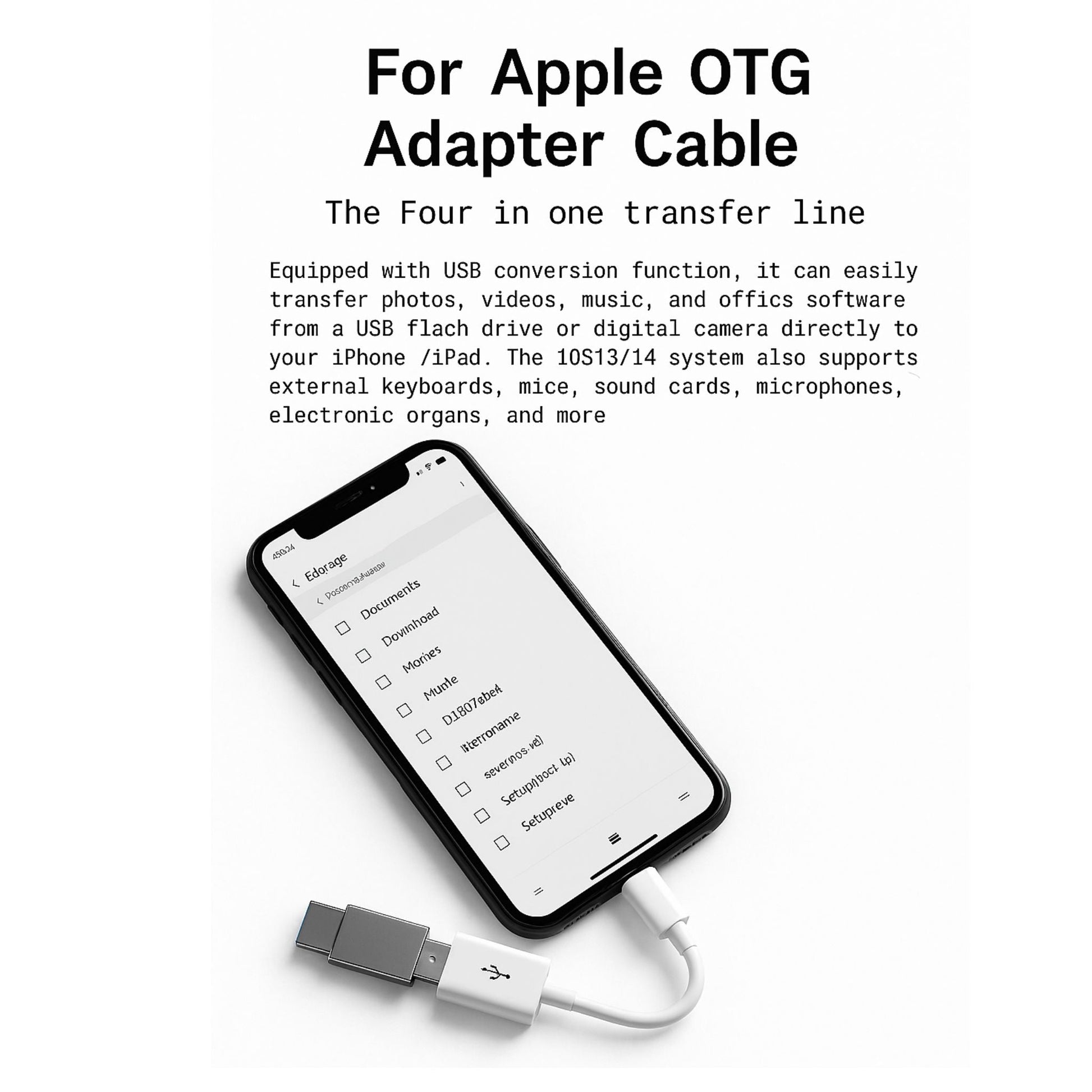 Apple 8 - Pin iPad iPhone to USB OTG Adapter Converter Compatible Cable - AllTech