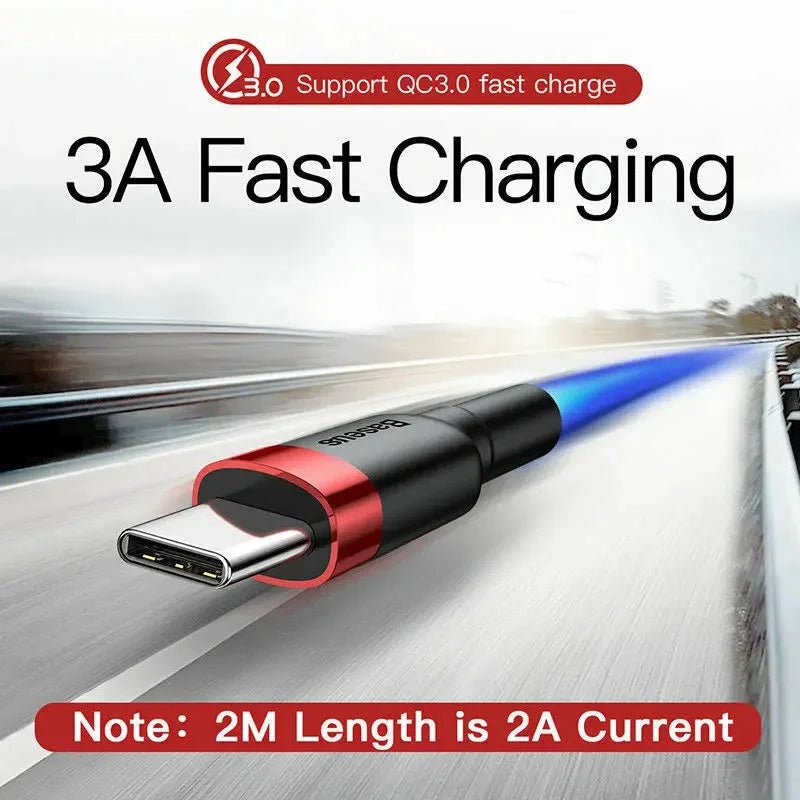 Baseus USB A to USB C Type C 3A Fast Charging Data Charger Cable - AllTech