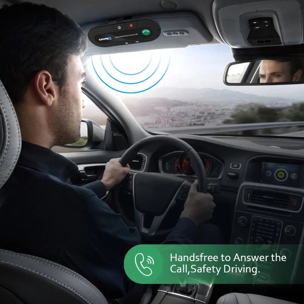 Bluetooth Handsfree Car Kit Charger Audio Receiver Speakerphone iPhone Android - AllTech