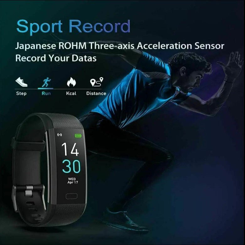 Bluetooth Smart Watch Style Heart Rate Monitor Sports Bracelet Pedometer Tracker - AllTech