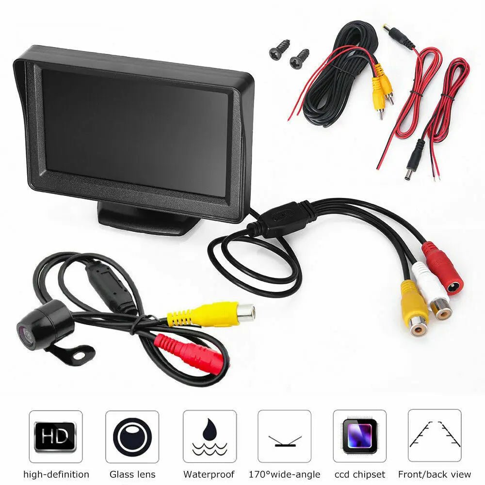 Car Rear View Kit with 4.3" TFT LCD Monitor IR Night Vision Reversing Camera - AllTech