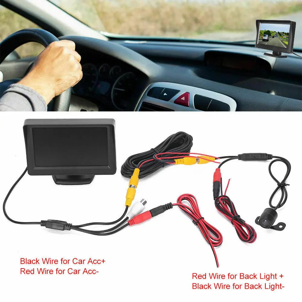 Car Rear View Kit with 4.3" TFT LCD Monitor IR Night Vision Reversing Camera - AllTech
