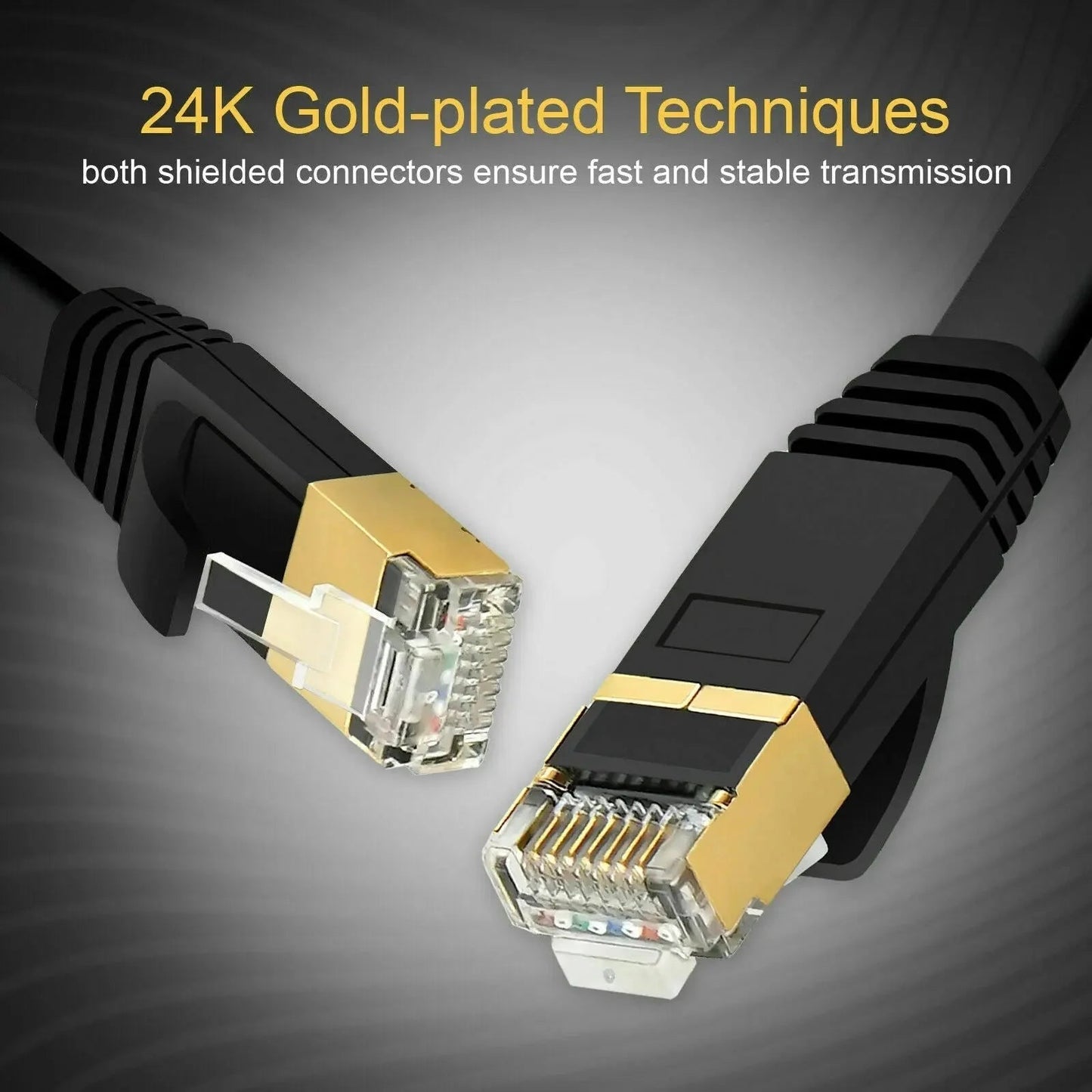 CAT 7 RJ45 10Gbps Ethernet Network LAN Cable Cord Flat Shielded Patch 3M to 20M - AllTech