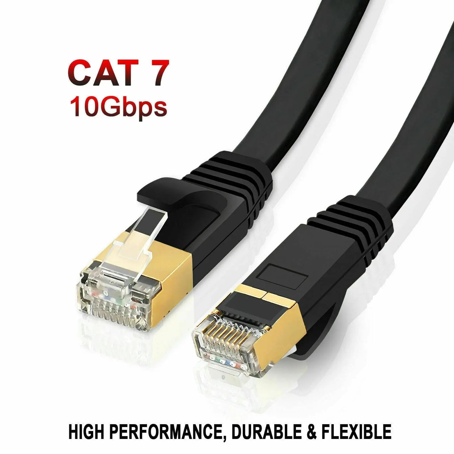 CAT7 RJ45 Ethernet Cable LAN Cord Flat Patch 3M - 20M Up to 10Gbps Network for PC - AllTech